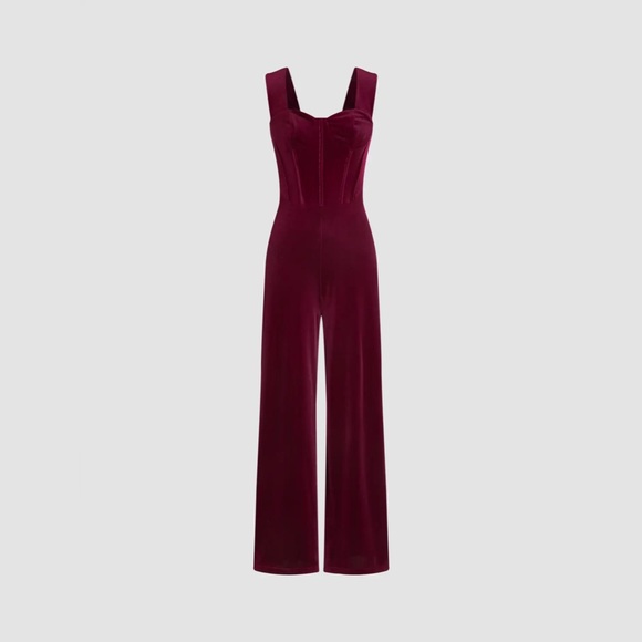 Cider Velvet Wine Jumpsuit - Picture 4 of 7